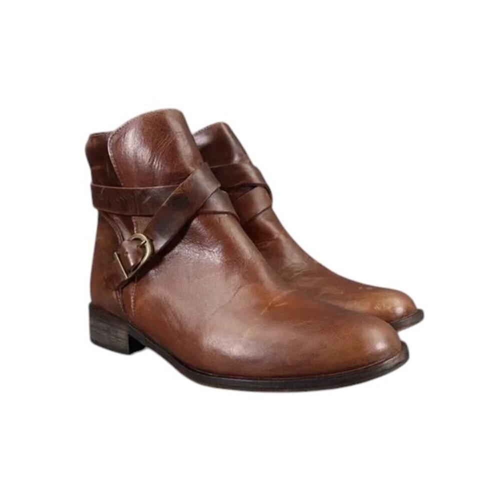 La Scarpa Shoes Womens 38 Boot Fashion Leather Buckle Strap Classic Brown Bootie